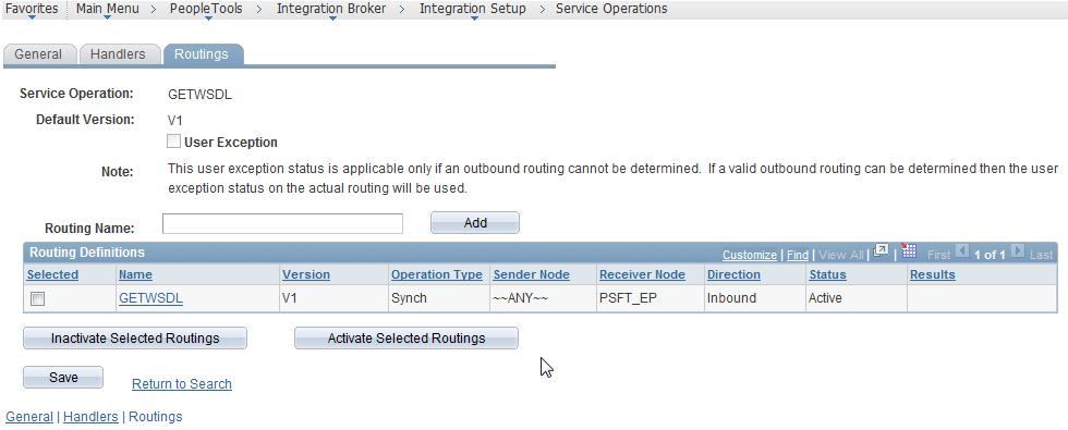 Installing PeopleSoft Enterprise FSCM 9.1 Mobile Inventory Management Chapter 1 Service Operations - Routings page for GETWSDL 5.