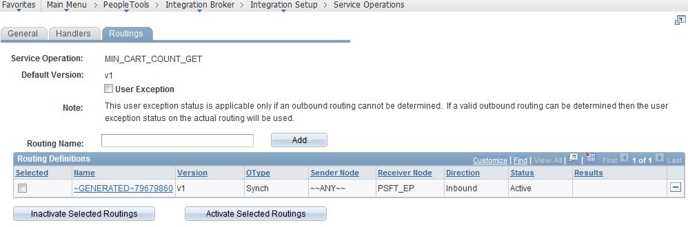 Chapter 1 Installing PeopleSoft Enterprise FSCM 9.1 Mobile Inventory Management Service Operations - Routings page b.