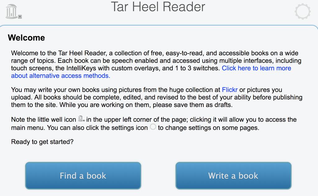 org/ Tar Heel Reader: A free website of books created by teachers and students.
