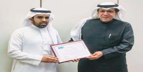 Dean award for the ideal employee at the College Ahmad bin Sulaiman Alotayq from the College vice deanship for development and quality received the Dean Award for the ideal employee for the month of