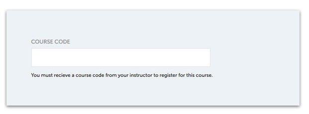 Select Joining a course and then enter the course code into the