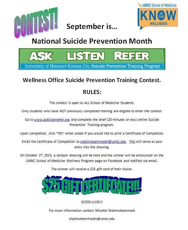 Suicide Prevention Training Contest