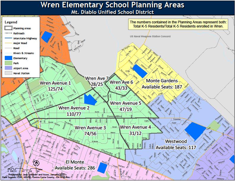 Areas 1 and 7 would attend Holbrook Areas 2 and 3 would attend El
