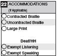 . Levels B, C, and D The Braille tests are provided in contracted and uncontracted Braille format. The Braille versions differ from the regular-print version of the test.
