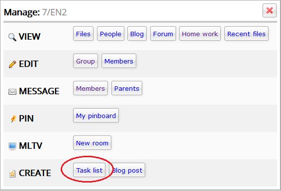 Add task list in menu option In the options menu of classes and learning spaces, there is now an option to add a task list for that group to complement the existing array of group activities.
