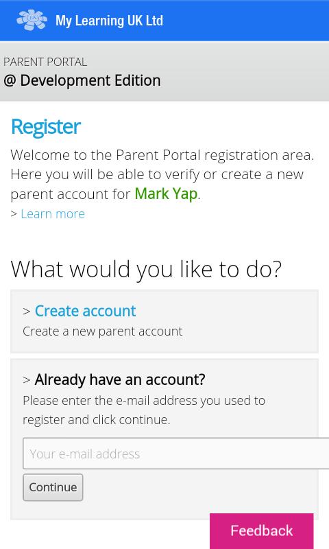 This is a special login unique for each student which allows multiple parents to register their smartphones.