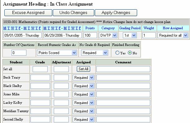 Spreadsheet The Main Grade Book View for your Class PDF- Prints a PDF report of the Grade Book, including Attendance PDF Grades Prints a PDF report of the Grade Book only PDF Attendance Prints a PDF