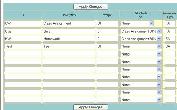 CATEGORY OPTIONS Calc-Grade As" is used to group assignments within a category. These grouped assignments will be part of the Calc Grade As category selected.