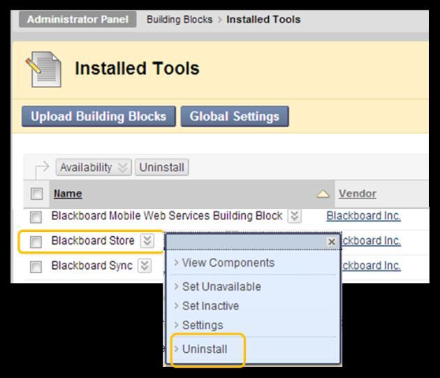 On the Administrator Panel in the Building Blocks section, click Building Blocks. 2. Click Installed Tools. 3.