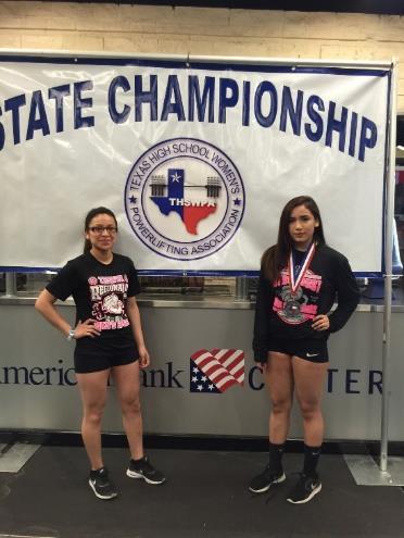Mission High School Tabitha Gonzalez placed 7 th in state at the State Powerlifting Championships while Stephanie Gonzalez placed 2 nd in her weight class.