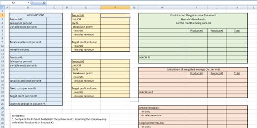 pro forma income statement, margin of safety, and operating leverage Analyze effect of changing business conditions Screenshot of starting file Personal