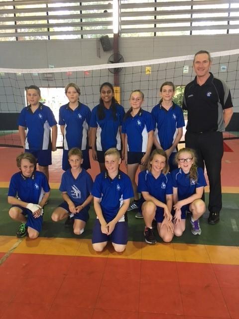 Volleyball Through the last six weeks a determined and dedicated group of Year 5 and 6 students have competed in the interschool volleyball competition at Toolooa SHS.