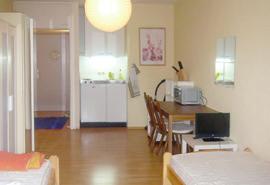 Furniture The apartment is furnished functional but pleasant. There is a shared bathroom and an equipped kitchen where you will find a shelf compartment for your own food.