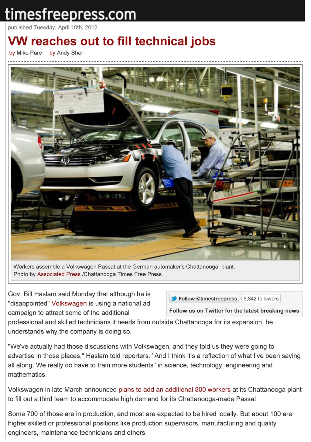 A Cautionary Tale: Chattanooga VW Plant The New Standards Reflect These Required Changes Common Core Standards in