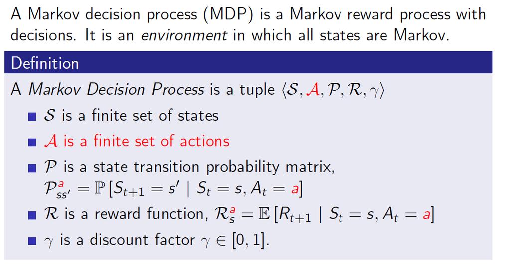 Lecture 2: Markov Decision Processes Decision