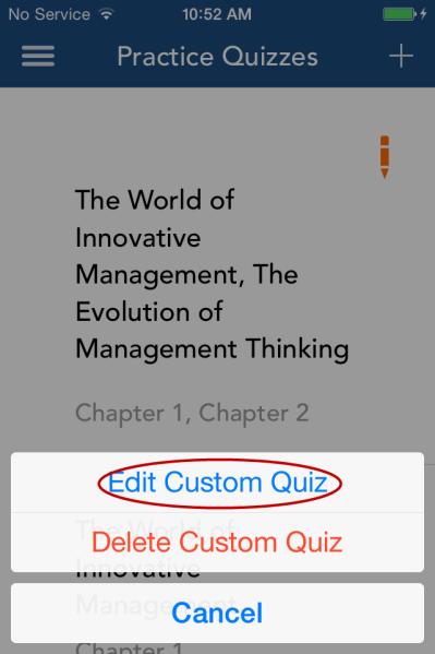 Function Edit Custom Quiz Delete Custom Quiz Supporting the