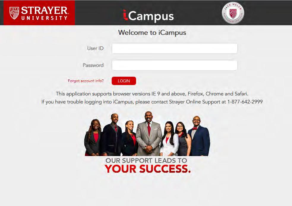 Log into icampus. Go to: https://icampus.strayer.