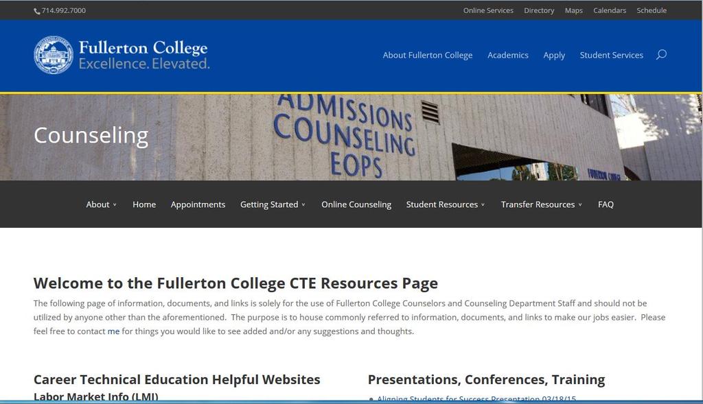 CTE COUNSELING RESOURCES