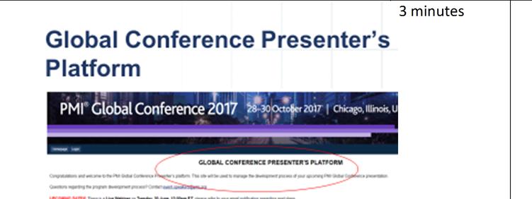 8 The Global Conference Presenter s Platform will continue to be the main stage where