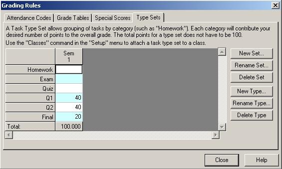 Setting up Bonus Points: You can add points directly to the final spreadsheet grade in both Total Points and Weighted type numeric spreadsheets.
