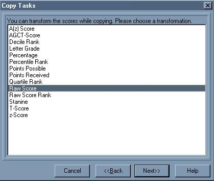 1.) Select the task or tasks that you wish to copy. Examples: test 1, test 2, and wbpg 3 2.