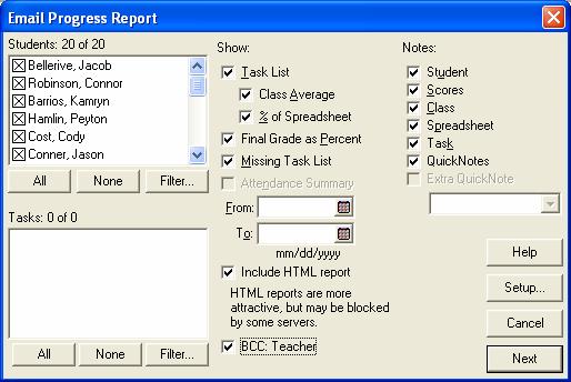 Next, you re ready to send the Progress Reports!
