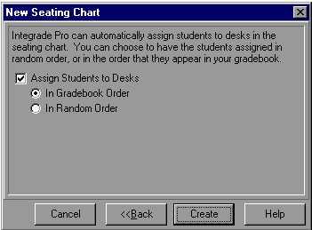 Assign desk in gradebook order or random order. Click Create.