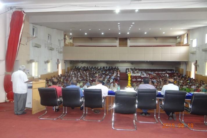 Auditorium A well furnished auditorium with advanced audio visual facilities is available in the college building. The auditorium is having capacity of 740 seats.