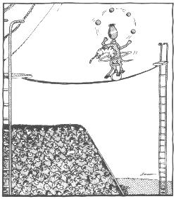 The Far Side by Gary Larson High above the hushed crowd, Rex tried to remain focused.