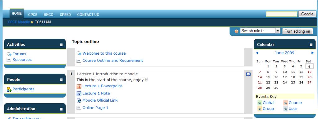6. Accessing Resource in Moodle In the Course Page, you can access resource of