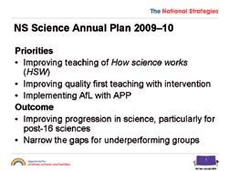 The National Strategies Secondary 5 Show slide 6, which will need amending to reflect the LA priorities, and ask participants to add these to the flipchart using a different colour from the first two.