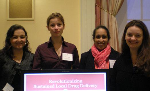 This page: Scholar Lynda Vrooman (far right) and project team members at the 2008 Harvard Business School Project Fair Next page, left: Scholars Yvonne Lee (second from right) and Tjörvi Perry (far