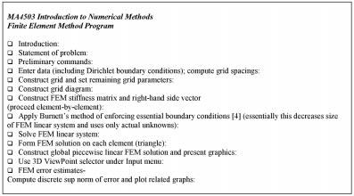 Using a Computer Algebra System to Teach the Finite Element Method 363 Fig. 1. Outline of Mathematica finite element method notebook.
