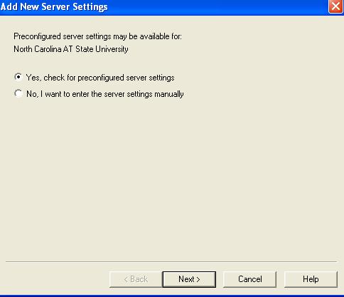 3. Once add new server is selected from the drop-down menu, an Add New Server Settings window will appear.