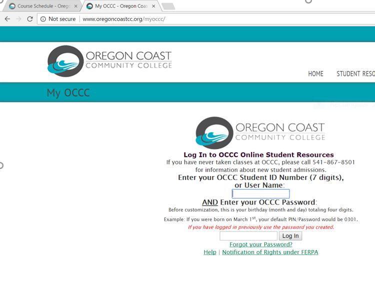 MY OCCC How to register for a class, OCCC students register online for courses by logging into his/her myoccc account.