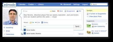 For Teachers: Edmodo facilitate for them Free connection. Elaboration of assessments.