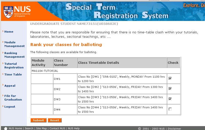 8.1.1 Rank Tutorial Class for Balloting To start the ranking process of your tutorial, you click on the button Rank Tutorial Choices.