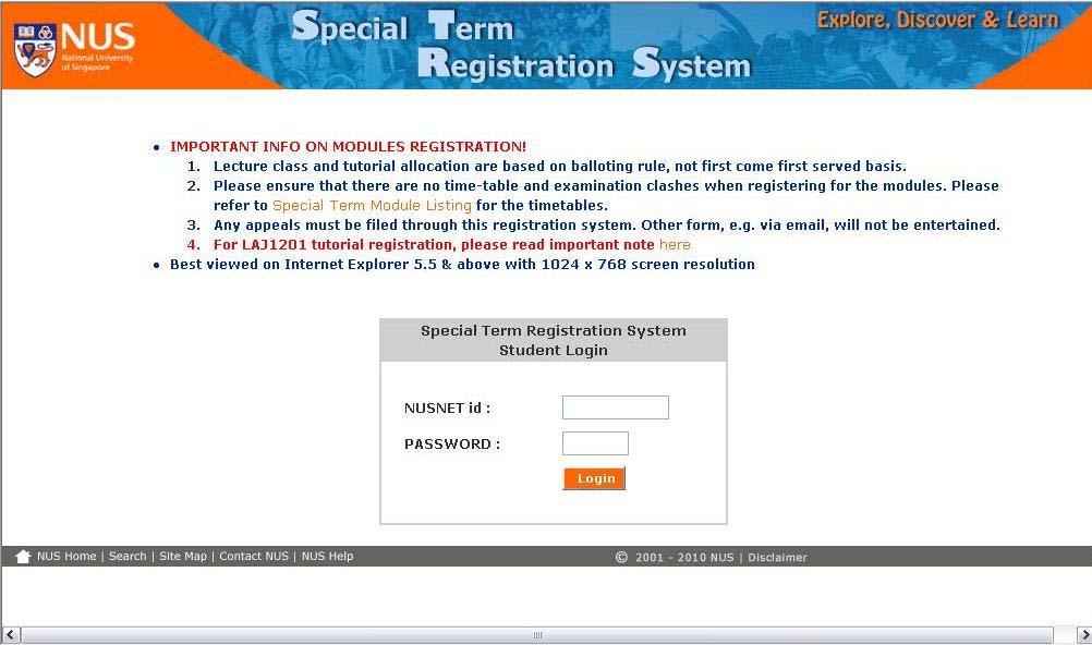 STRS Important Info on Modules Registration 1. The STRS login page (See Figure 2-2.