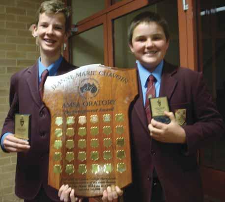 Year running at this year s MSA Oratory Competition, coming second. The Marcellin Champagnat Trophy was won by St Joseph s College, who placed first.