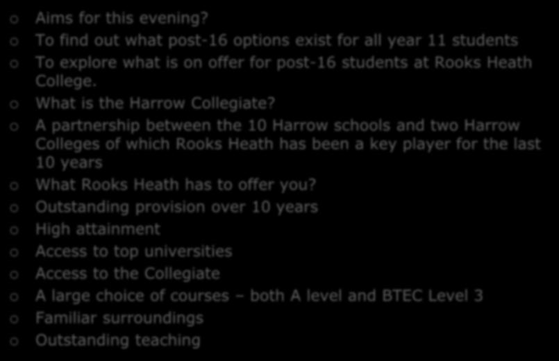 What is the Harrow Collegiate?
