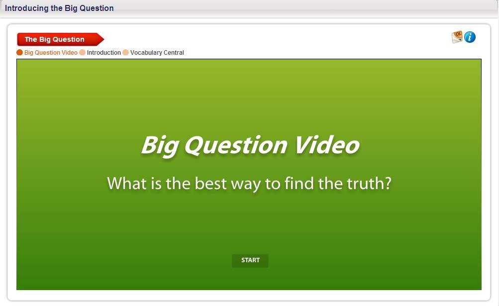 1 Introducing the Big Question 2 1 Lesson Title When a lesson is selected, a new window opens.