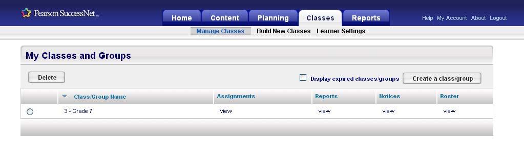 Teacher Management Tools The Classes tab allows you to view