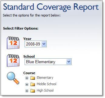Reports Standard Coverage This Report will show the teacher s name and dates the standards were used in a lesson plan for a particular course.