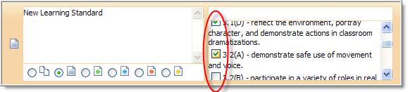 Standard Group & Decorators 1. Double-click on the learning standard to change the decorator icon. 2. Click on the radio button (circle) to the left of the icon for that decorator. 3.