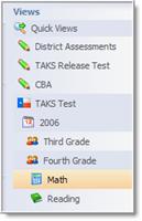 Data Analysis District and Campus Data Viewers have many options when viewing tests, and these options help facilitate more in-depth data viewing.