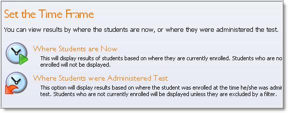 available tests Click Next Choose the level the way the results will be displayed Individual Student Results