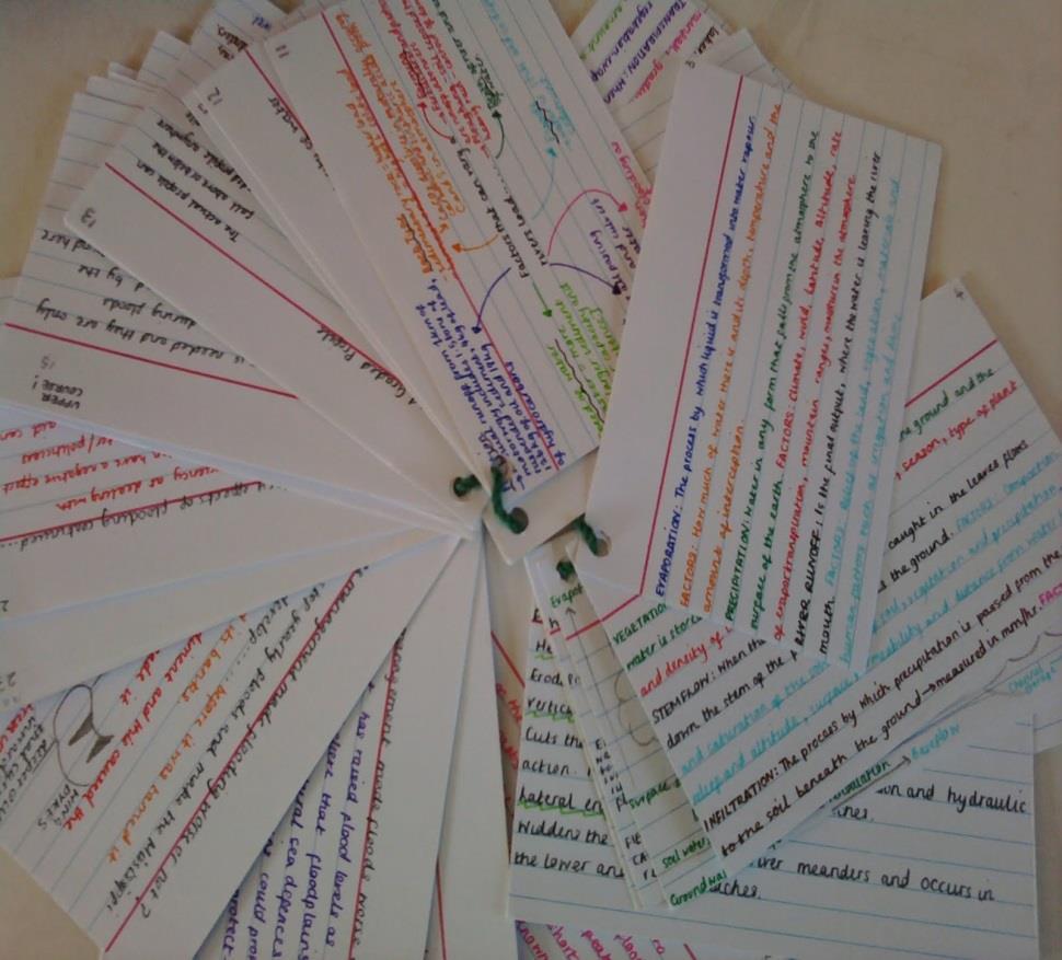 Revision Cards Read through their work and