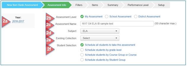 Or, from the Launchpad, click on the CREATE ASSESSMENTS Flip Card (1c). On the reverse side, select Item Bank (1d). 2.