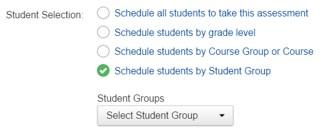 Schedule students by Student Group: Choose this option if you have created student gr