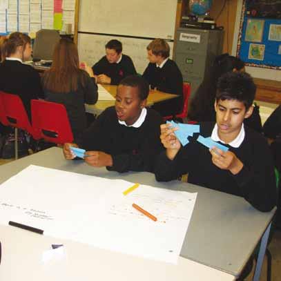 8 Figure 2: Students working to categorise data. Photo: Gemma Caudrey, Littleover Community School. authoritative information to be accepted, studied and possibly remembered.